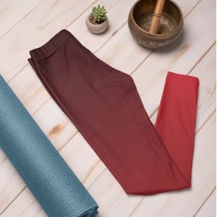 Autumn Trend Color Vibrant Red Ombre Leggings