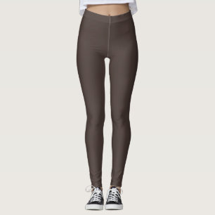 Autumn Trend Colour Coffee Brown Solid Leggings