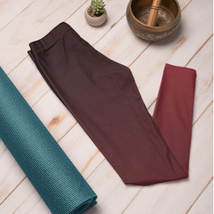 Autumn Trend Colour Crimson Red Ombre Leggings