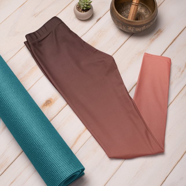 Autumn Trend Coral Sunset Ombre Leggings (Mockup 1 Coral Sunset)