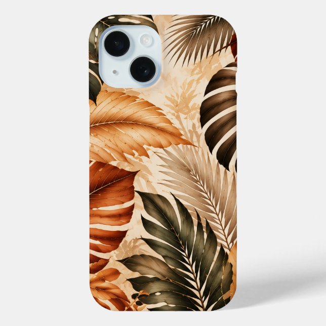 Autumn Tropical Monstera Botanical Pattern Case-Mate iPhone Case (Back)