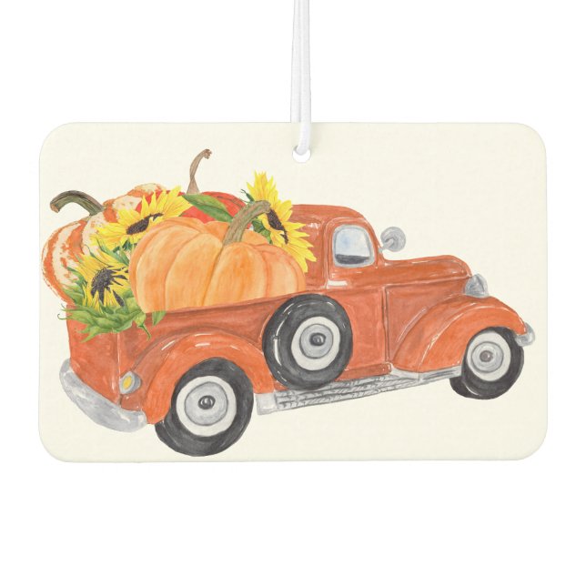 Autumn Truck with Pumpkins Car Air Freshener (Front)