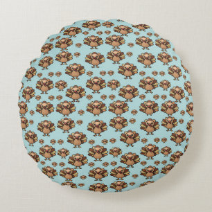 Autumn Turkey Pattern Pillow – Festive Thanksgivin