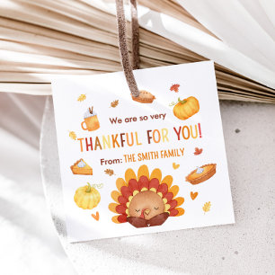 Autumn Turkey Pumpkin Thanksgiving Favour Tags