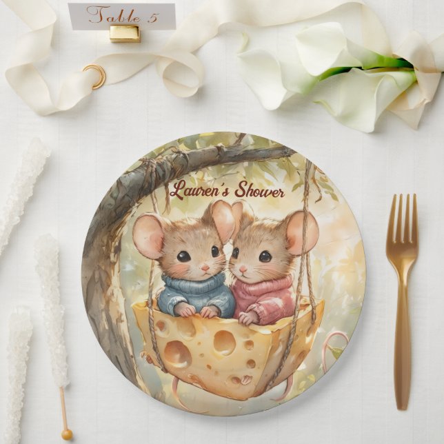 Autumn Twin Baby Shower Plates (Wedding)