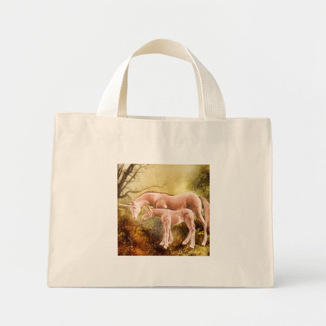 Autumn unicorns mini tote bag (Front)