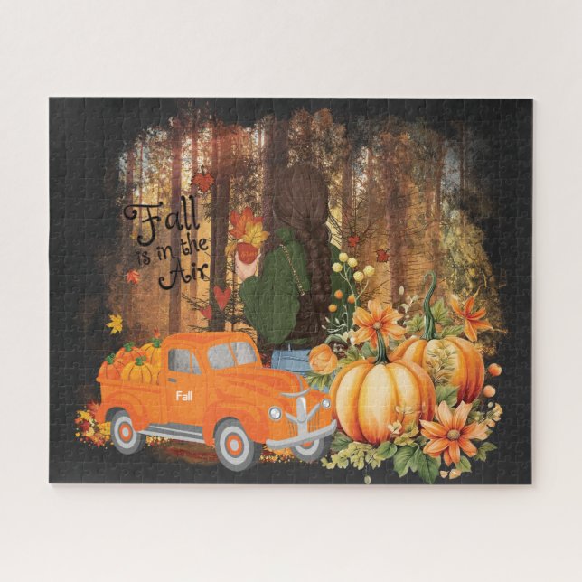 Autumn Vibes, A Car Loaded With Pumpkin Jigsaw Puzzle (Horizontal)
