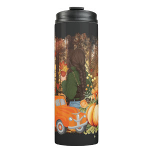Autumn Vibes, A Car Loaded With Pumpkin Thermal Tumbler