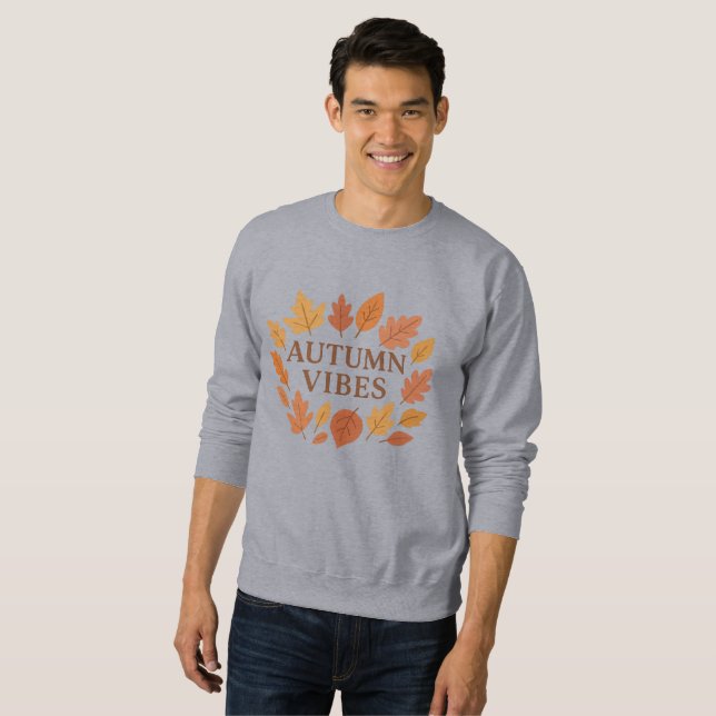 Autumn Vibes – Cosy Fall Leaves Design Sweatshirt (Front Full)