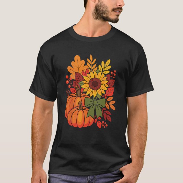 Autumn Vibes Cosy Season Pumpkin Patch Fall Celebr T-Shirt (Front)