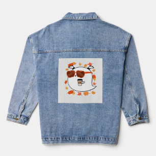Autumn Vibes Cute Ghost Classic T-Shirt Denim Jacket