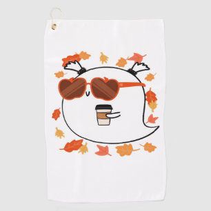 Autumn Vibes Cute Ghost Classic T-Shirt Golf Towel