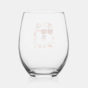 Autumn Vibes Cute Ghost Classic T-Shirt Stemless Wine Glass