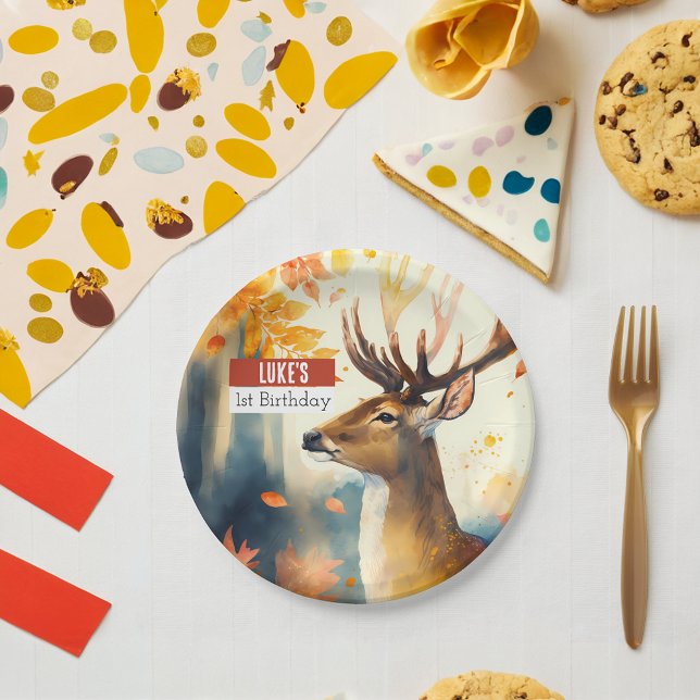 Autumn vibes Deer -  Birthday Party - Paper Plate (Creator Uploaded)