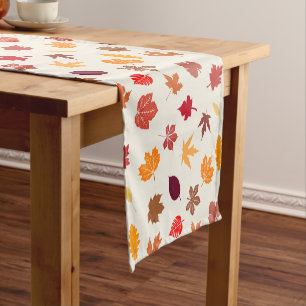 Autumn Vibes Fall Leaves Short Table Runner