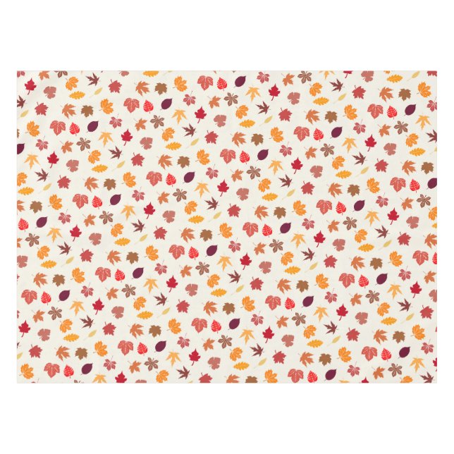 Autumn Vibes Fall Leaves Tablecloth (Front (Horizontal))