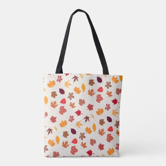 Autumn Vibes Fall Leaves Tote Bag (Back)