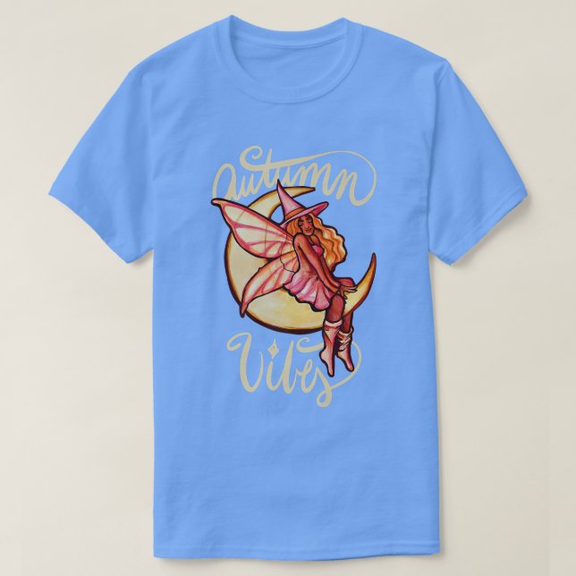 Autumn Vibes Fall Moon T-Shirt (Design Front)