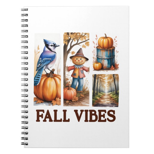 Autumn Vibes Fall Vibes Notebook (Front)