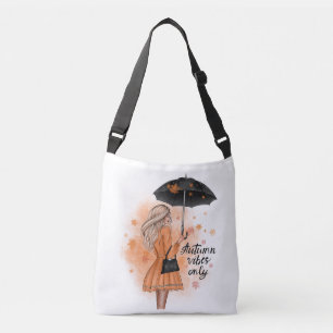 Autumn Vibes Only Fall Fashion Girl Crossbody Bag