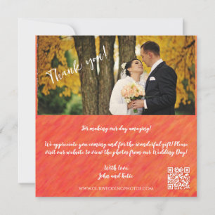 Autumn Vibes-Photo-QR Code -Wedding Thank You Invitation