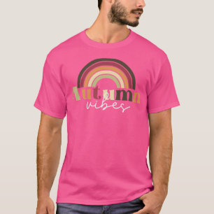 Autumn Vibes Rainbow Vintage Style Fall Thanksgivi T-Shirt