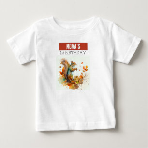 Autumn Vibes Squirrel - 1st birthday T-shirt