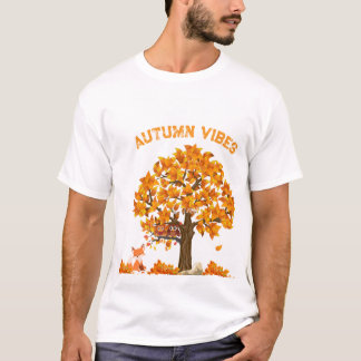 Autumn Vibes T-Shirt with Cosy Fall Leaves Design