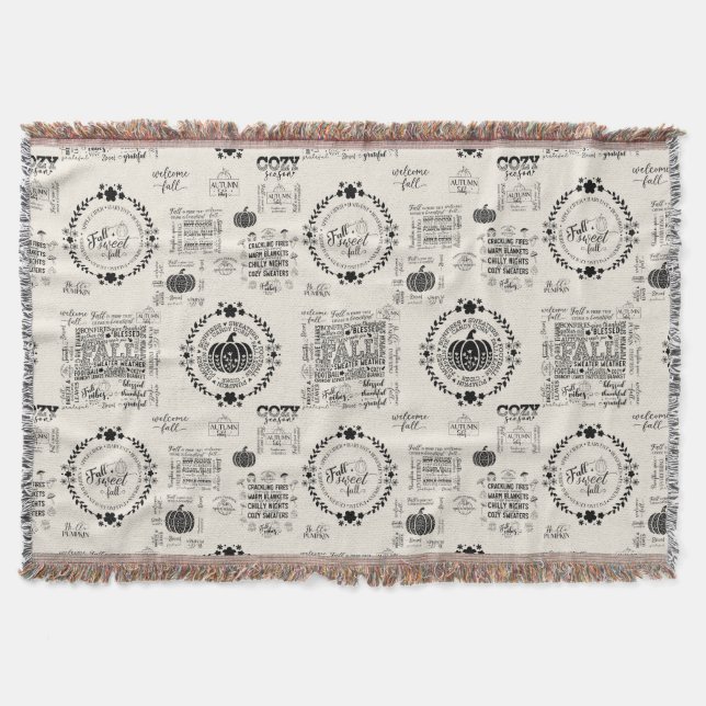 Autumn Vibes Throw Blanket (Front)