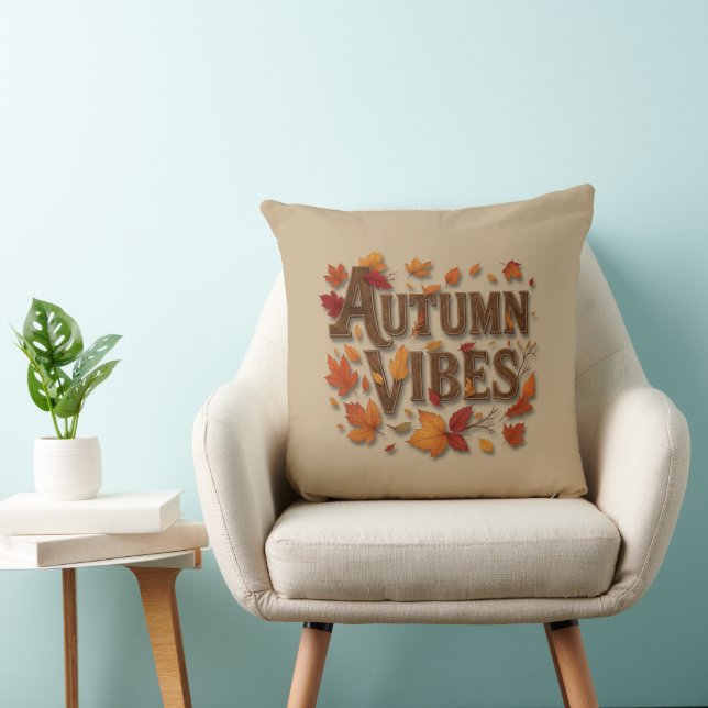 Autumn Vibes Throw Pillow (Chair)