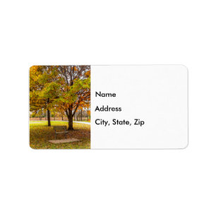 Autumn View Bench Address Labels