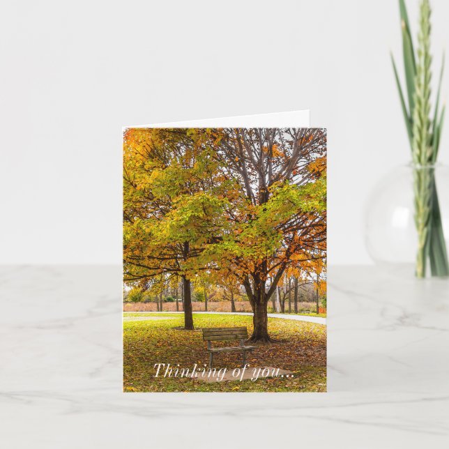 Autumn View Bench Thinking Of You Card (Front)