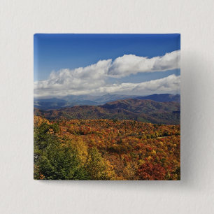 Autumn view of Southern Appalachian Mountains 15 Cm Square Badge
