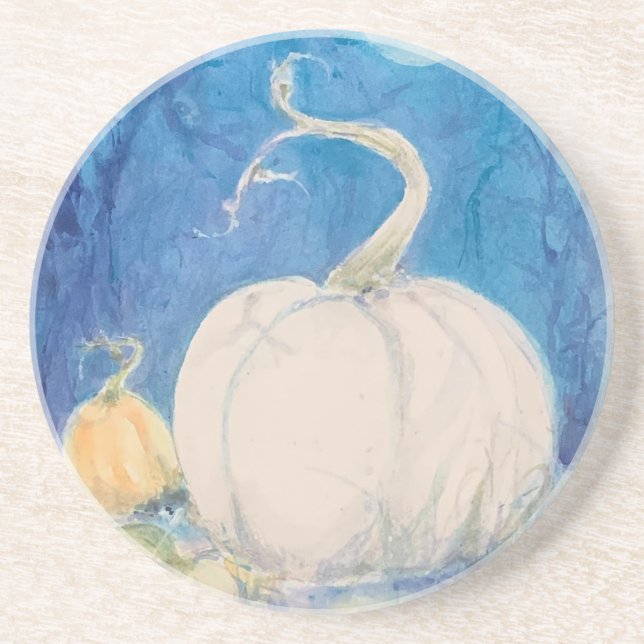 Autumn Vine Pumpkin Patch Maureen Girard Fall Coaster (Front)