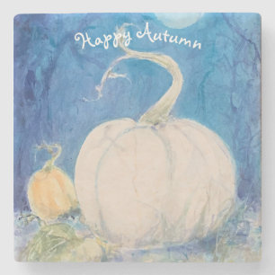 Autumn Vine Pumpkin Patch Maureen Girard Fall Stone Coaster