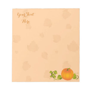 Autumn Vine Pumpkin with Customisable Text Notepad