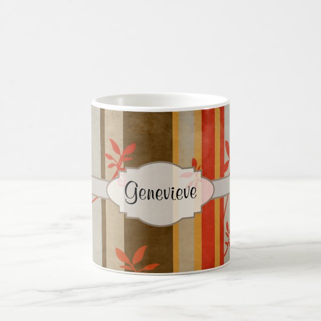 Autumn Vines and Stripes Coffee Mug (Center)