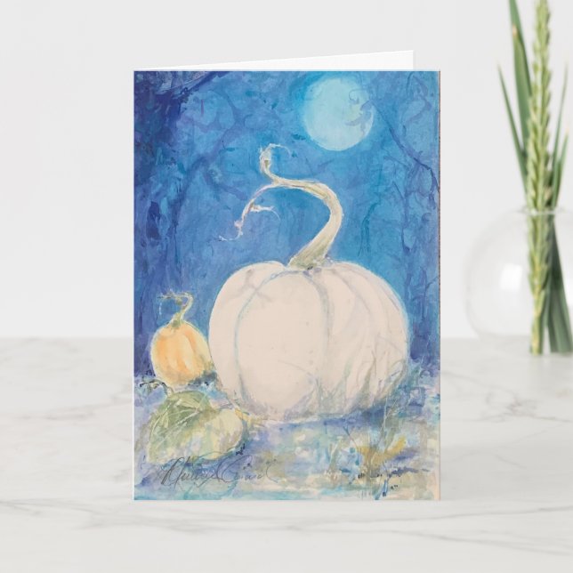 Autumn Vines Pumpkin Fall Maureen Girard Card (Front)