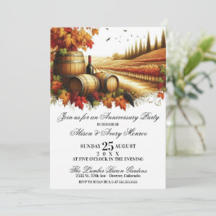 Autumn Vineyard Anniversary Party Invitation