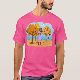 Autumn Violin Girl Cute Violinist Girl Illustratio T-Shirt