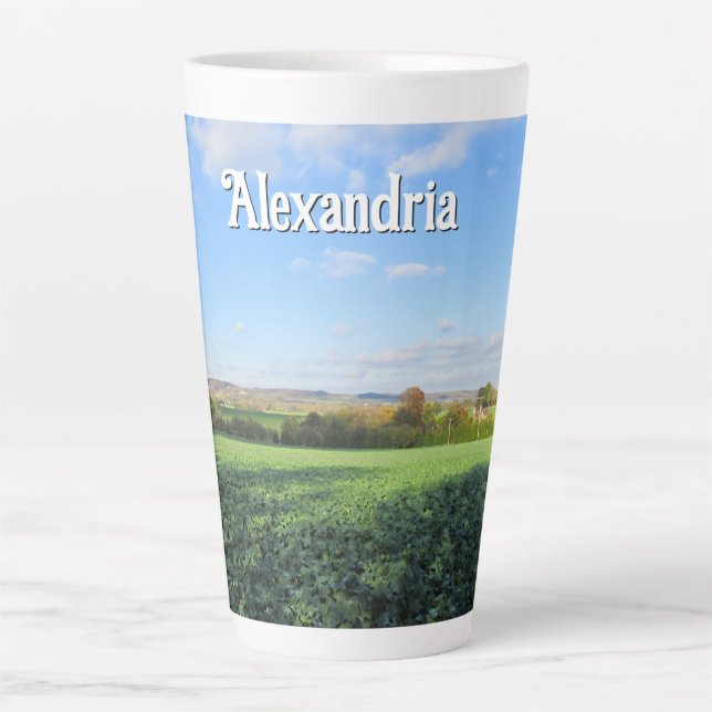 Autumn Walk in the Country - Large Personalized Latte Mug (Front)