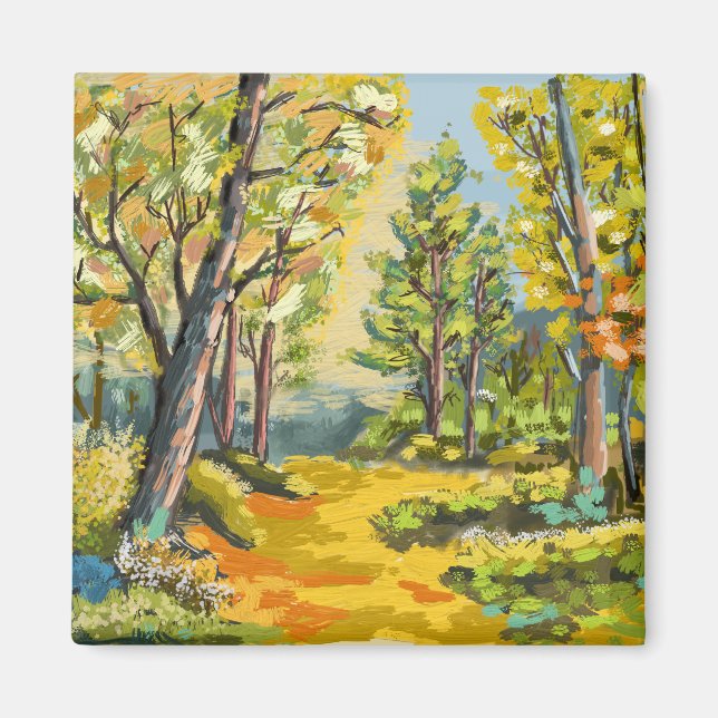 Autumn walk in the undergrowth. magnet (Front)