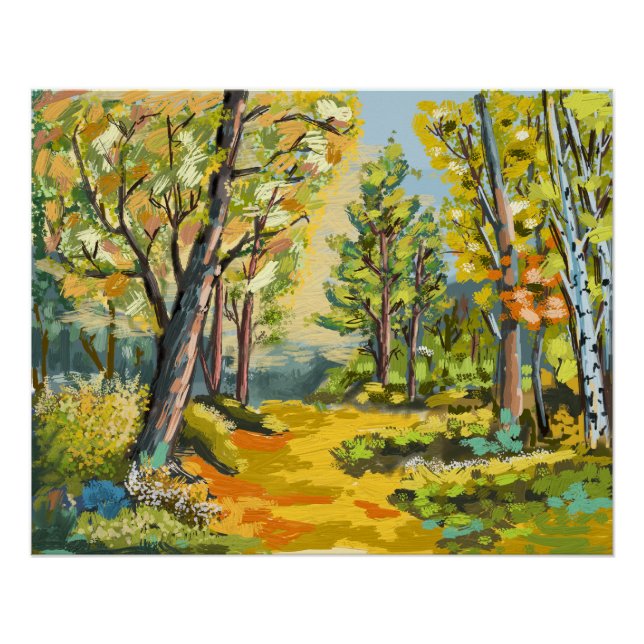 Autumn walk in the undergrowth. poster (Front)