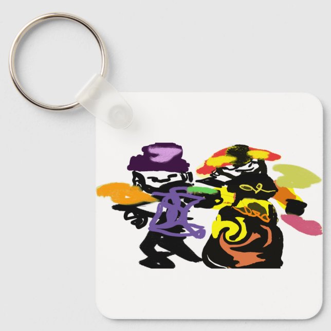 Autumn Walking love Key Ring (Front)