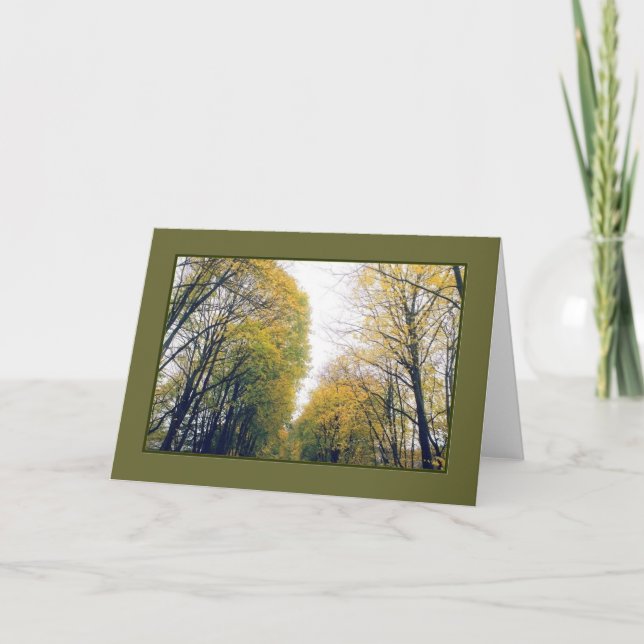 'Autumn Walkway' Blank Greeting Card (Front)