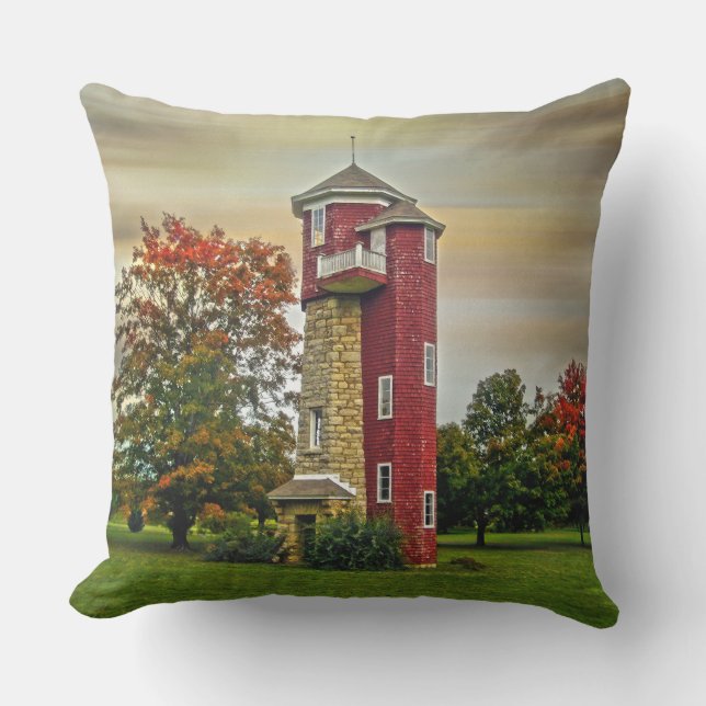 Autumn Water Tower Outdoor Cushion (Front)