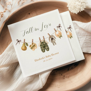 Autumn Watercolor Clothesline Baby Shower Napkin