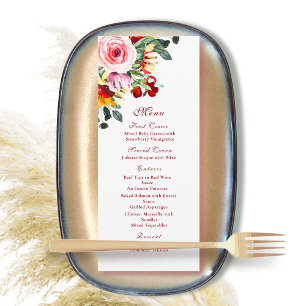 Autumn Watercolor Floral Dark Red Gold Sunflower  Programme