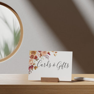 Autumn Watercolor Floral Wedding Cards and Gifts Poster
