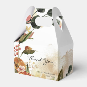 Autumn Watercolor Floral Wedding Rustic Wedding Favour Box